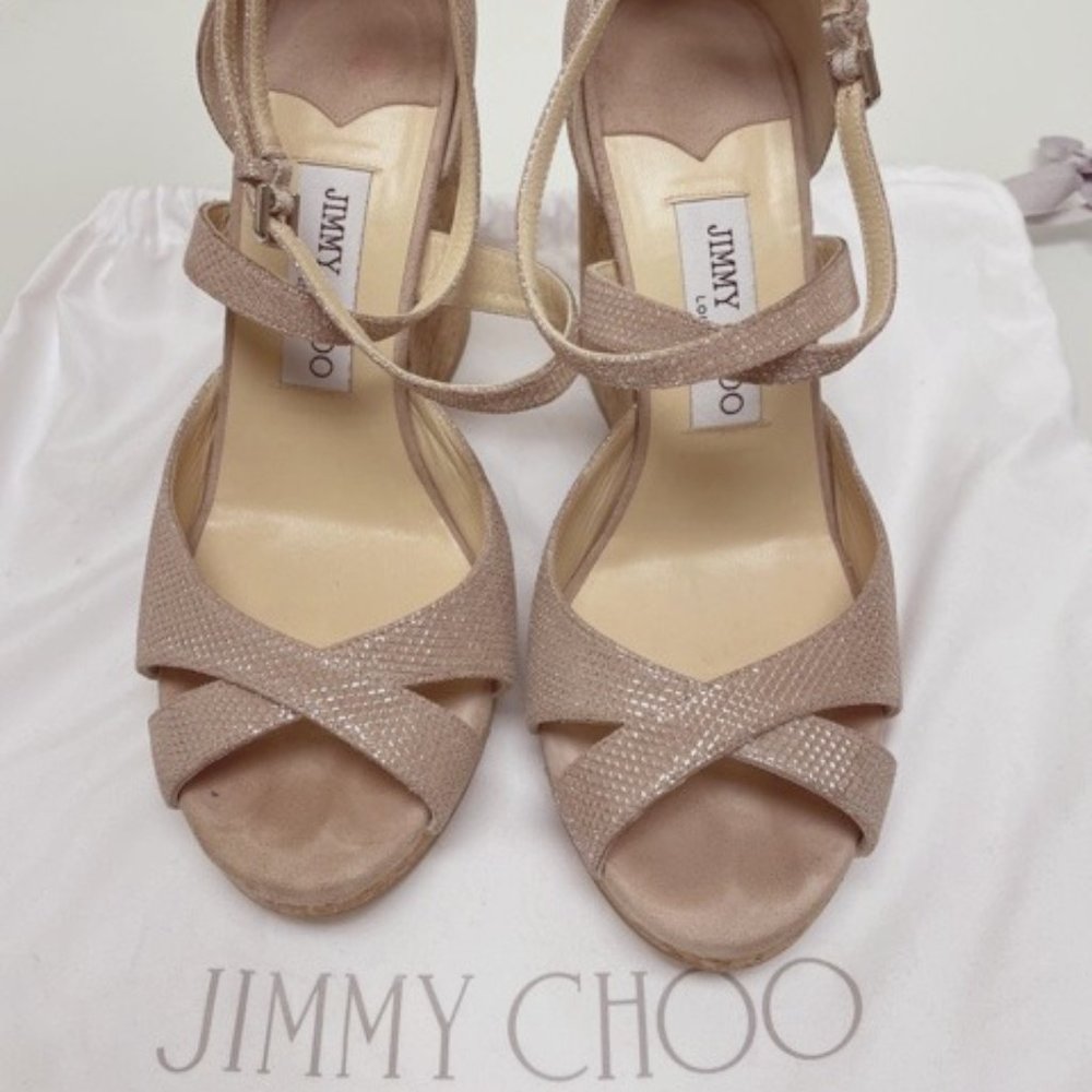 Jimmy Choo Alanah Espadrille Wedge Baby Pink